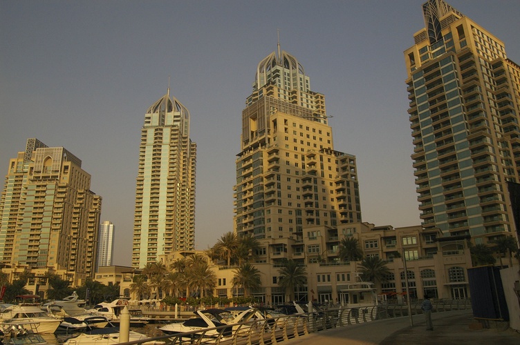 General view of Dubai marina bay in Dubai, UAE, November 2007