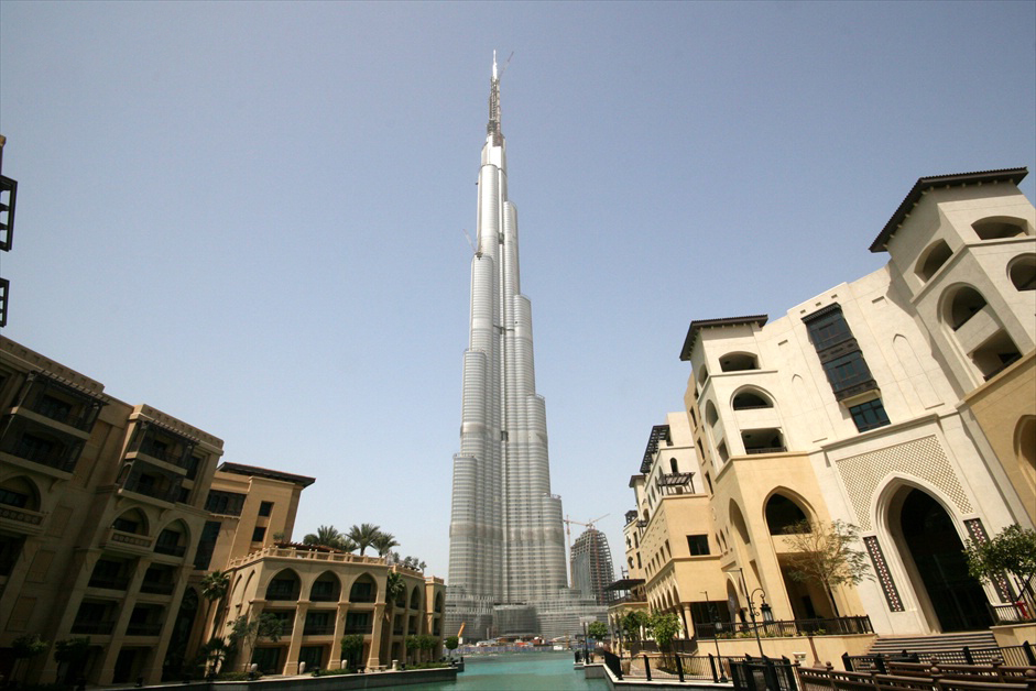 Burj Dubai in the morning on March 15th 2009. (Still under construction)