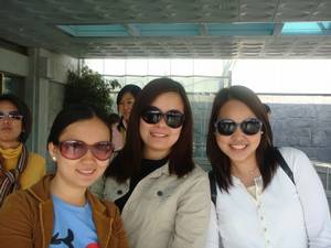 Women wearing sunglasses to protect their eyes from the sun