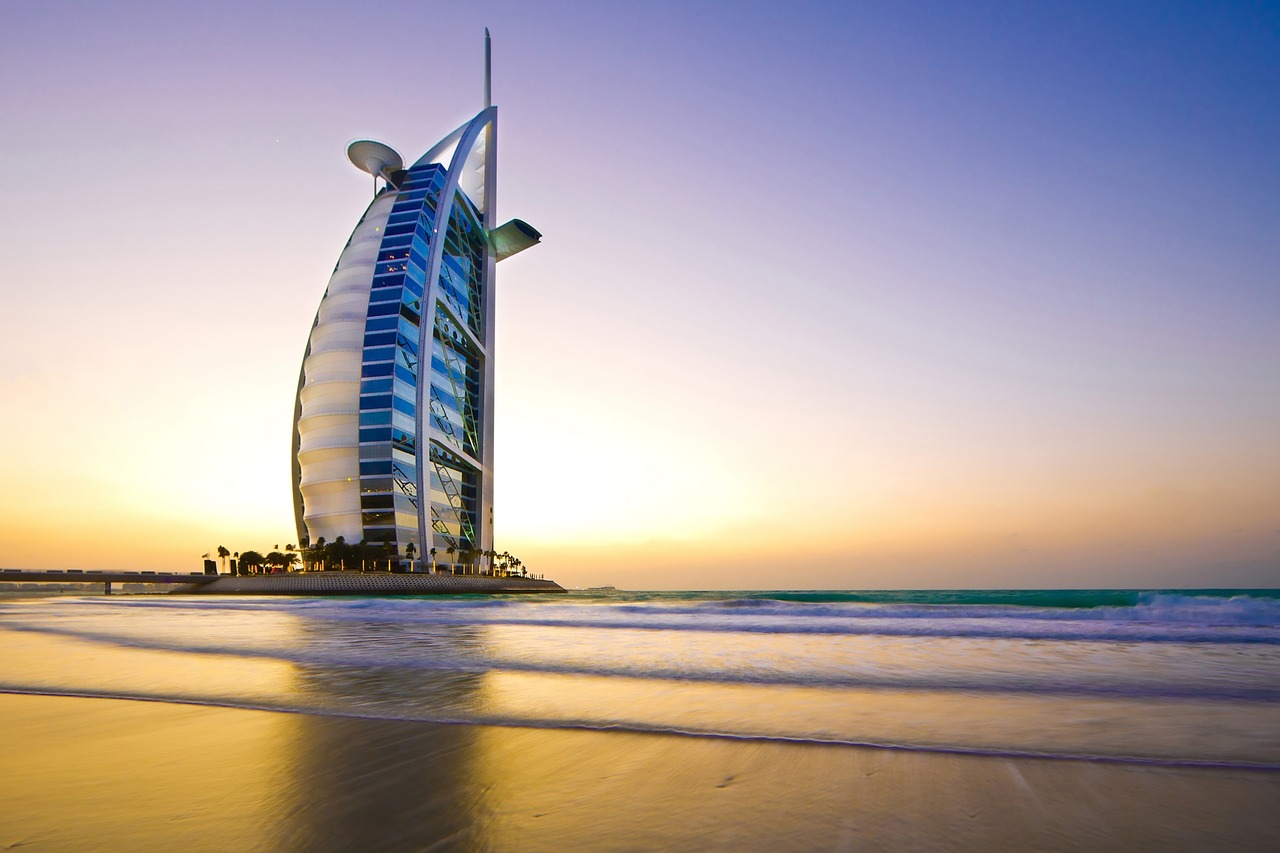 Empty beach near Burj al Arab