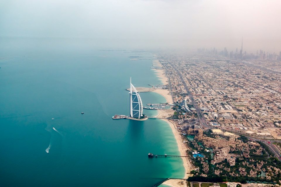 Aerial view of Dubai