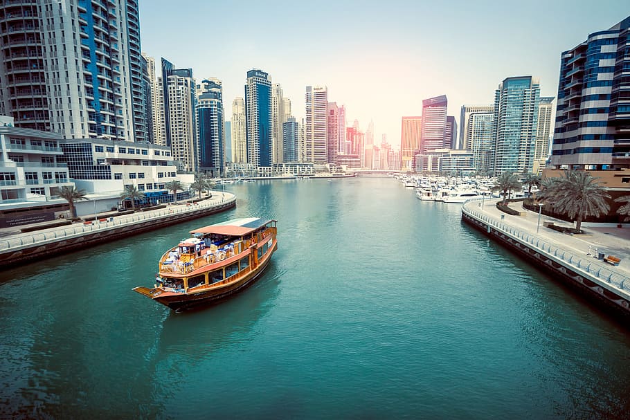 Boat in Dubai Marina