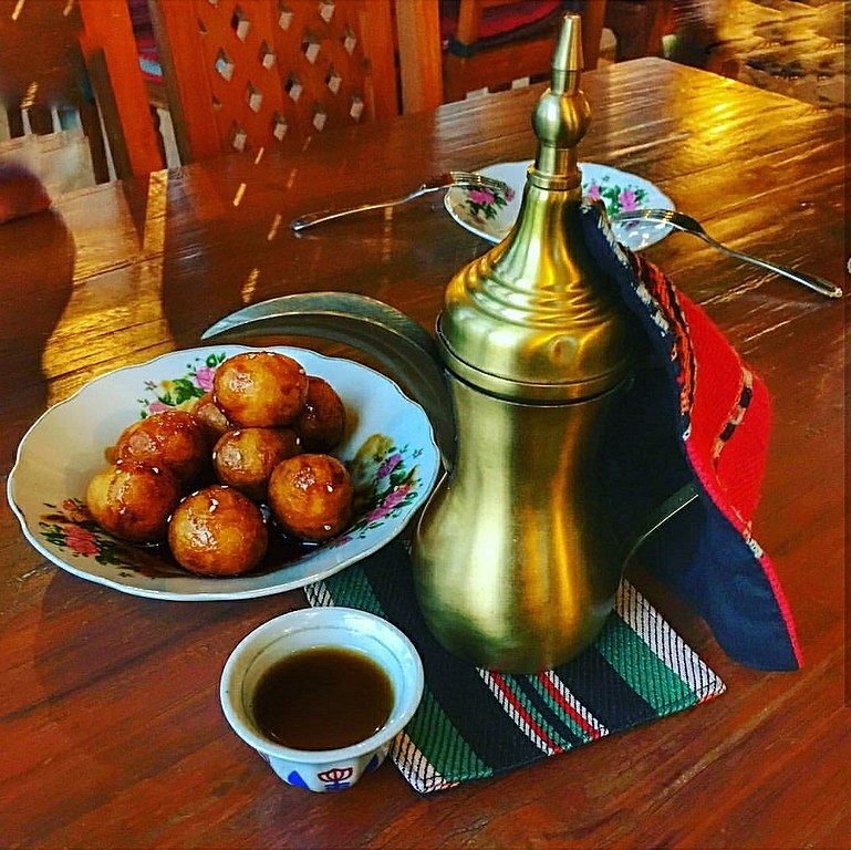 Luqaimat with Arabic coffee