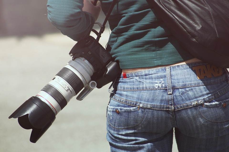 Woman holding camera