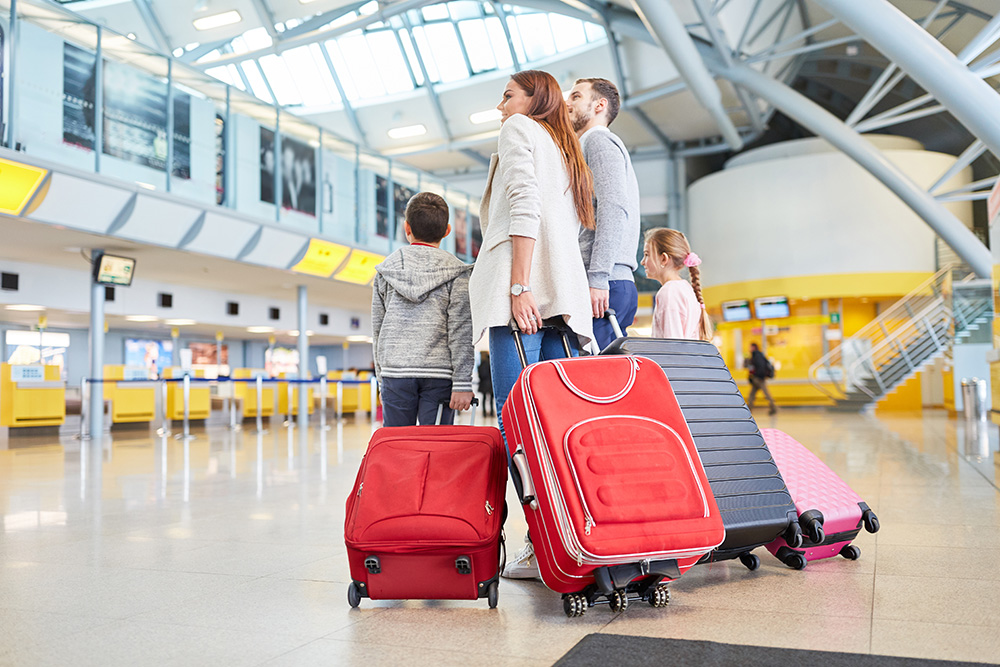 family at airport