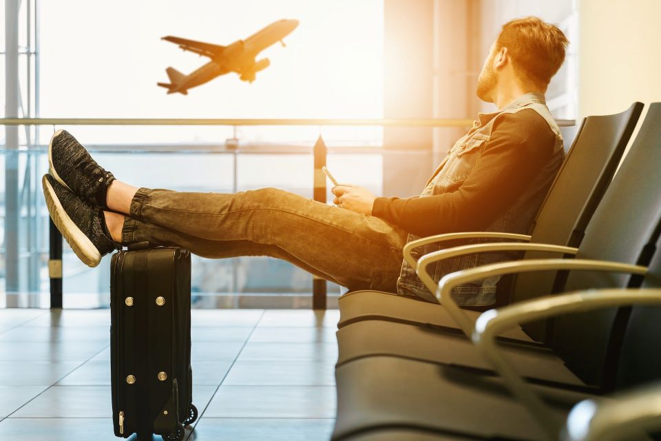 Man sitting at the airport