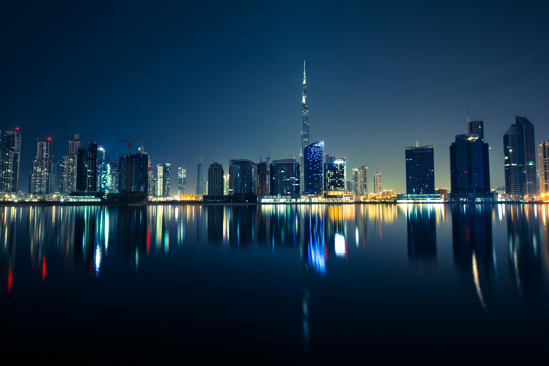 Dubai skyline at night