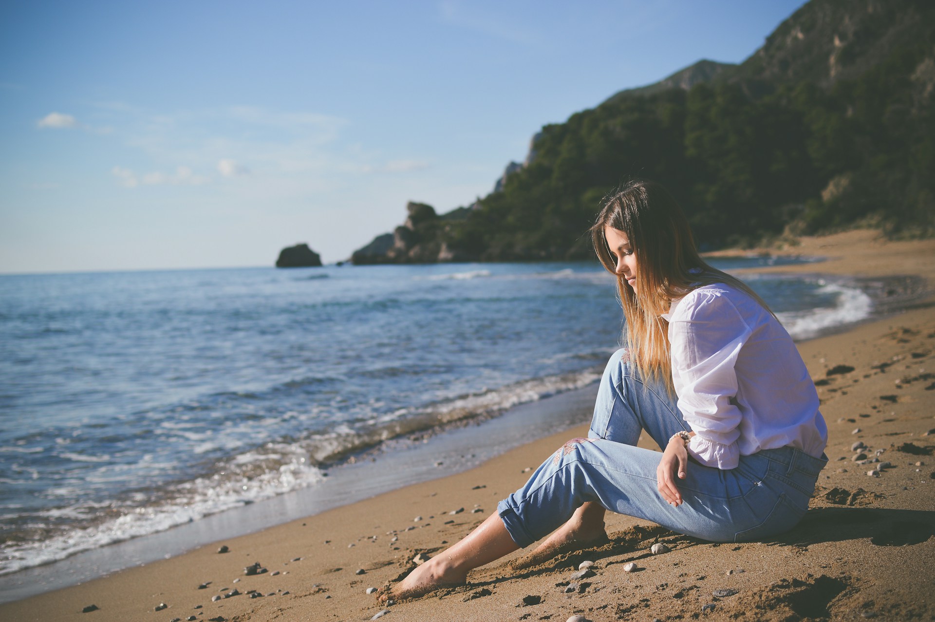 woman on a beach