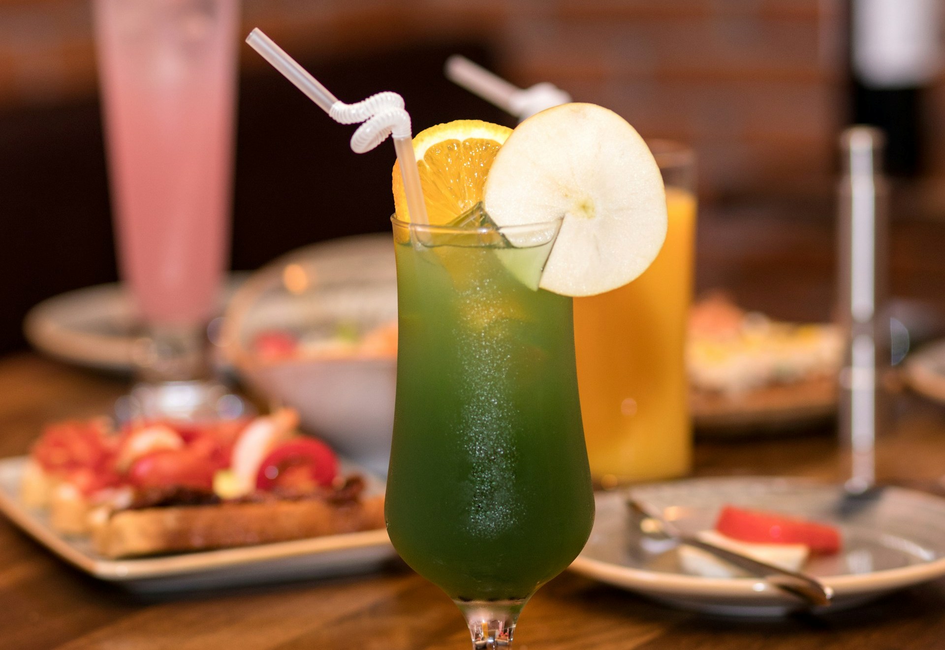 cocktail and snacks