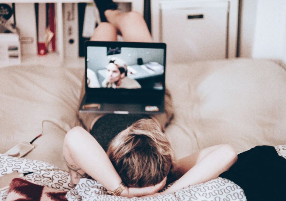Woman watching tv