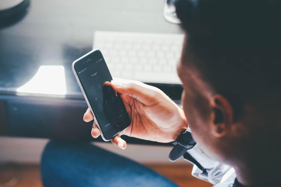 Man busy on his smartphone