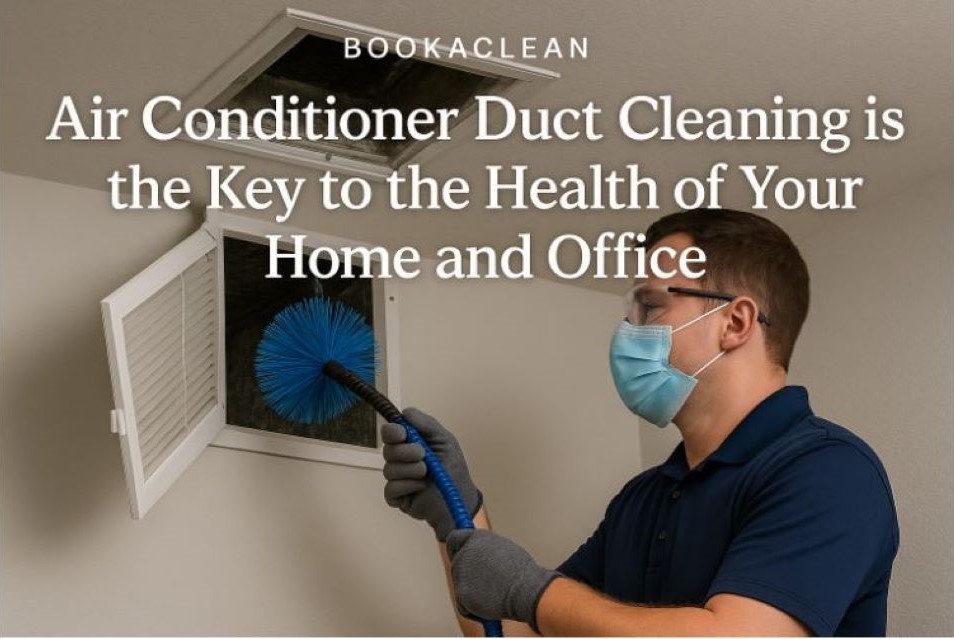 A man cleaning AC duct