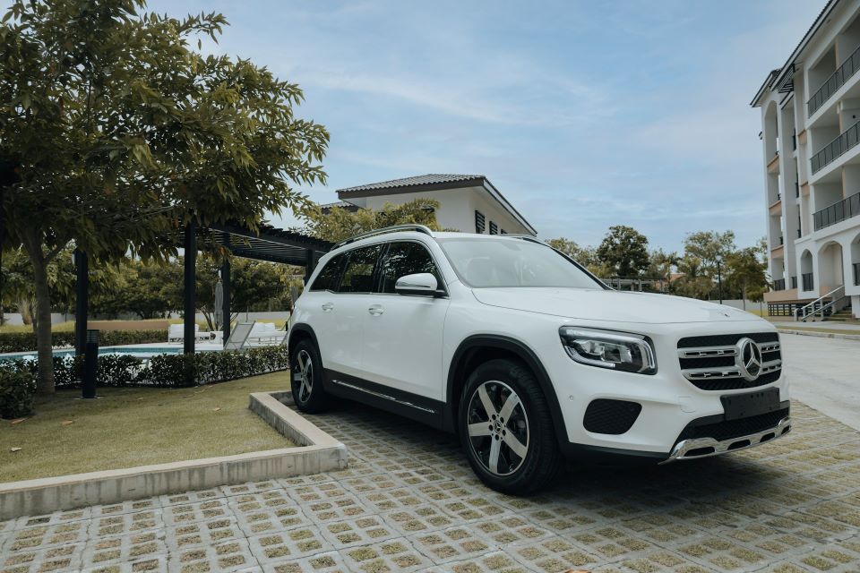 A white car in parking